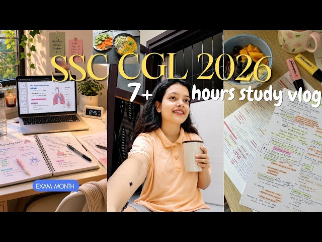 I Studied 7+ Hours During Exam Month📚 | SSC CGL 2026 Study Vlog