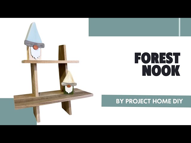 Forest Nook | Acacia Wood Shelf with Wood Gnomes