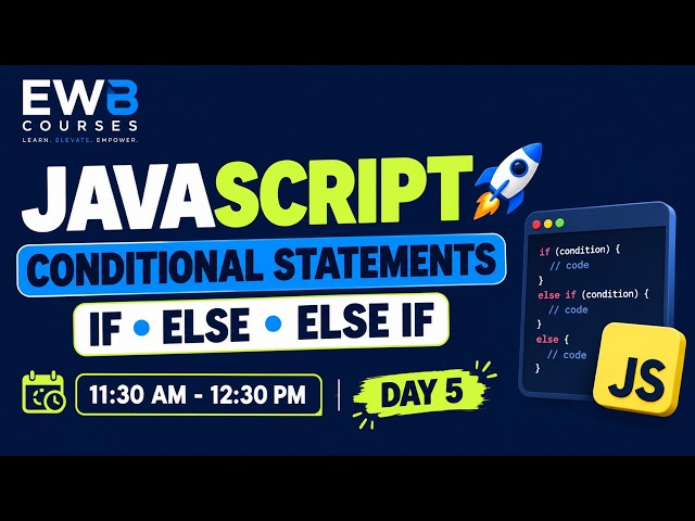 JavaScript Conditional Statements 🚀 | If, If-Else, Else-If | Even & Odd | Grade Calculation | Day 5
