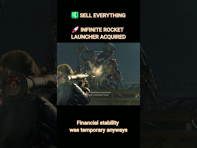 End of the second playthrough: sell everything. Buy the rocket launcher. 🚀💀 #re4remake