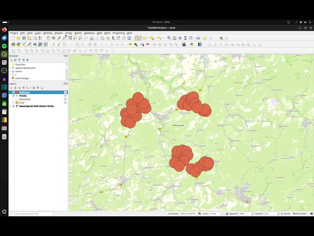 01 - !! CustomRequest !! - QGIS - Create recangle surrounding around points
