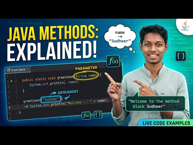 Java Methods with Parameters Explained | Java Tutorial for Beginners