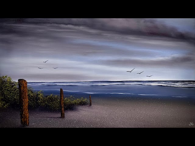 EVERY Single Step in 1080p HD - Daytime  East Coast Seascape #PaintWithJosh #bobross Painting 2613