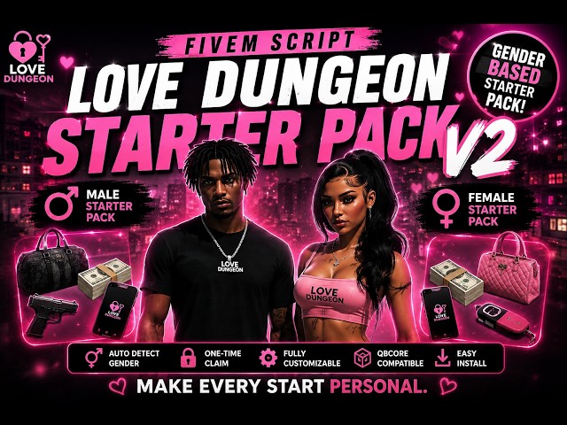 Love Dungeon Starter Pack V2 | Gender-Based Starter Pack Script | FiveM | QBCore & ESX