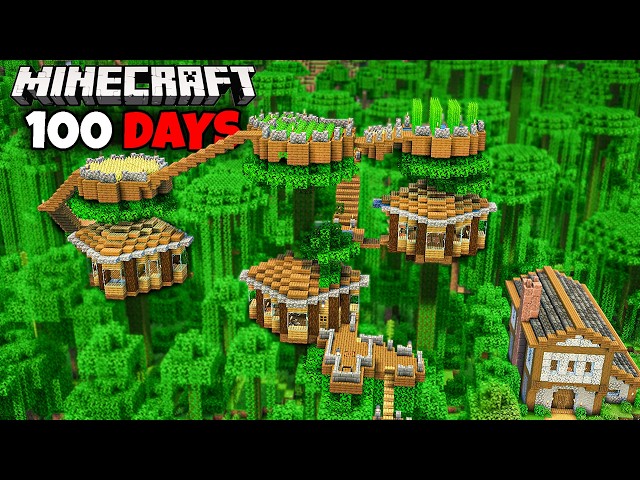 100 Days Building A Cozy Treehouse Base In Minecraft