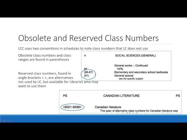Library of Congress Classification (LCC): Intermediate