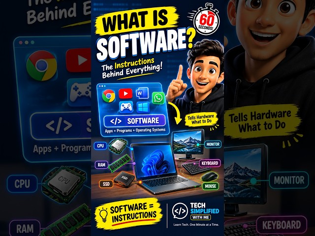 What Is Software? 💻 Explained in 60 Seconds! #ai #software
