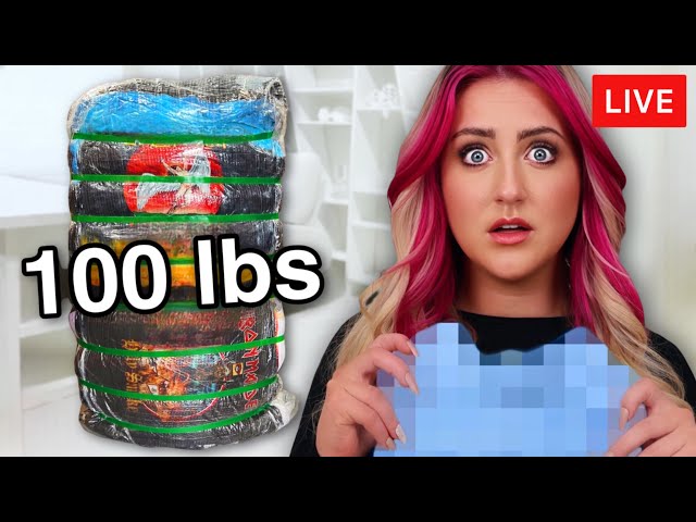 Opening a 100 lb MYSTERY Bale of Clothes! 🔴 LIVE EXPERIENCE 🔴