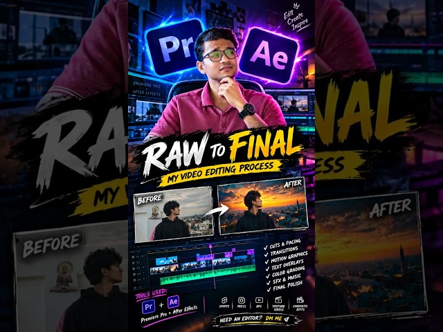 Turned a Normal Video Into THIS 🤯 |  pre pro andAfter Effects Edit 🔥 #viral  #shorts