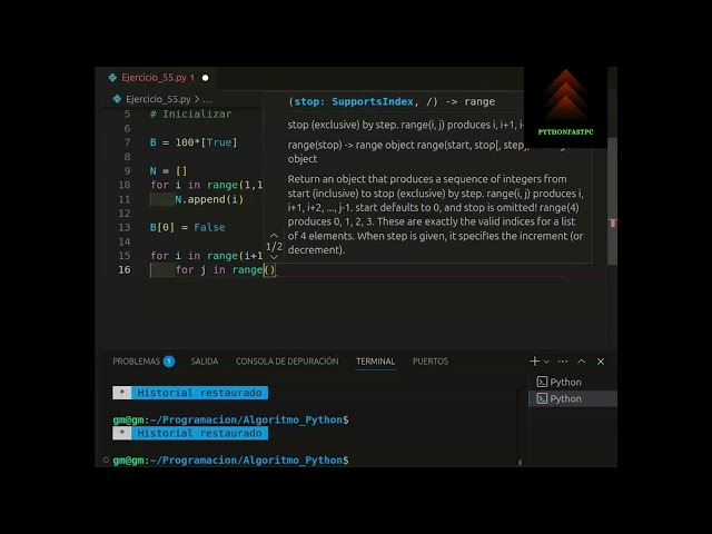 PYTHON ALGORITMO 55 #python #pythontutorial #desarrolloweb