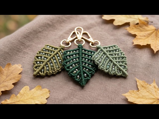 Fall Macrame Leaf with Beads 🍂 | Step-by-Step Tutorial for Beginners 🌿