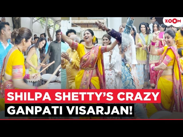 Shilpa Shetty’s CRAZY Ganpati Visarjan! Dances with a pap, plays Drums & celebrates with family!