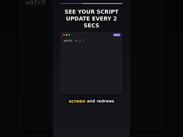 Live Updating: Using watch to monitor commands every 2 seconds