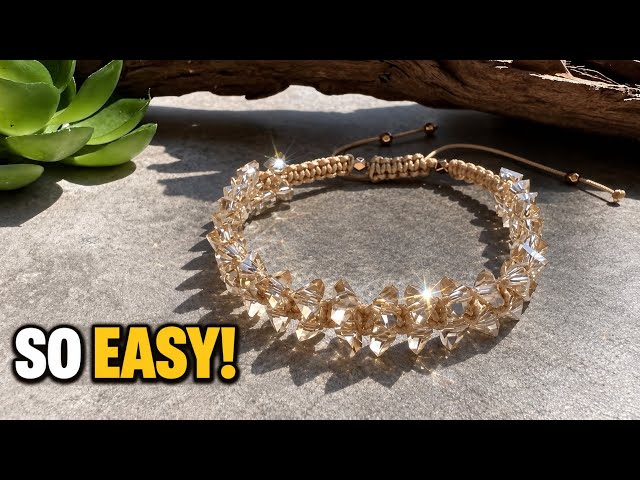 Make This Sparkling Crystal Macrame Bracelet—Beginner Friendly!