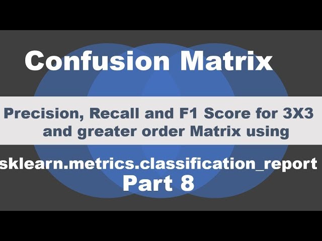 Confusion Matrix | ML | AI | sklearn.metrics.classification_report | Classification Report - P8