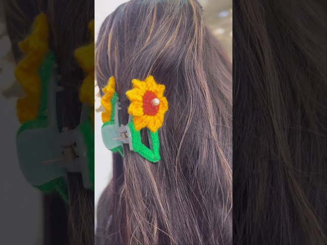 Crochet claw clip.                               Dm to order #crochet#shorts #viralvideo #viralshort