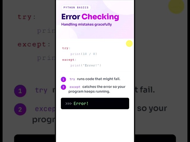 Python Error Handling Explained Simply! #python #ai