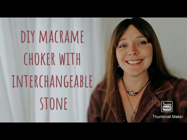 DIY Macramé Crystal Net Choker Necklace | Easy Tutorial | Beginner macrame Adjustable Boho DIY