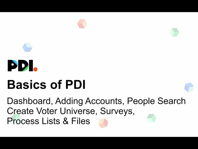 Basics of PDI