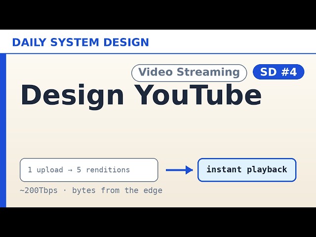Design YouTube (System Design #4) — HLD Explained | Interview Prep
