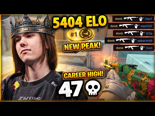 donk Reaches 5404 ELO with 47 KILLS! (Career High)