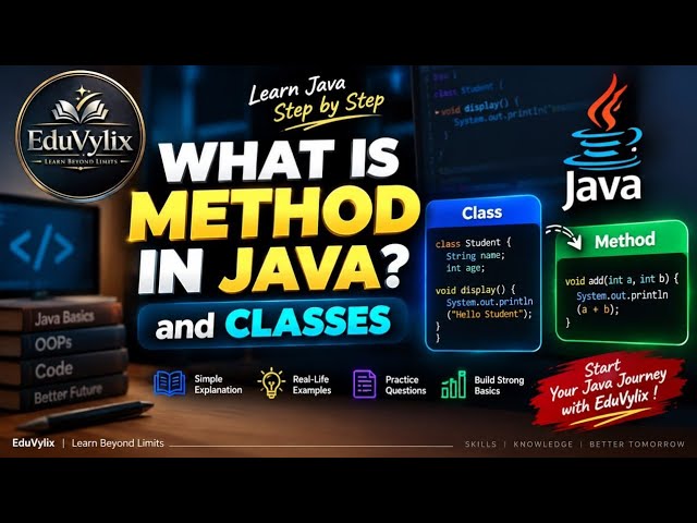 What is a Method in Java? | Classes & Methods Explained for Beginners | EduVylix