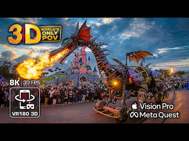 Disney Stars on Parade 8K 3D VR180 🥰 Disneyland Paris 2025 (Best View!) - EPIC Disney Parade