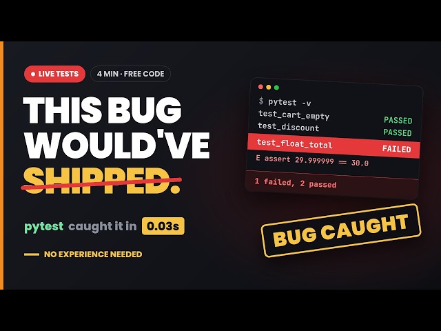 This Bug Would Have Shipped: The Complete pytest Guide in Python #python #pythonprogramming