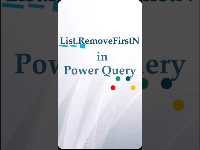 Power Query Hack: Remove First N Items Fast