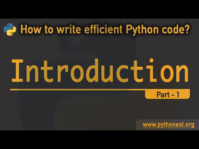 Python code optimization - Introduction |