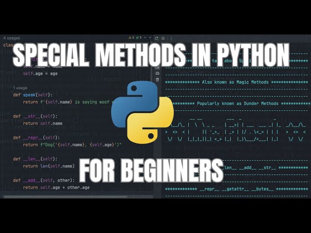 Python magic methods | Python dunder methods| Python special methods | beginner to advanced tutorial