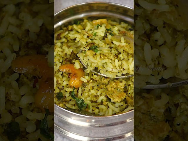 Egg rice😋Full Recipe Link Above The Title☝️ #shorts #youtubeshorts #eggrice #lunch  #lunchboxrecipe