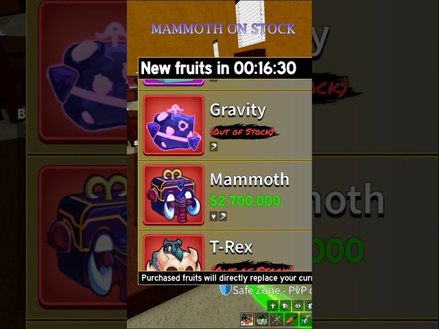 Mammoth on the stock #roblox #bloxfurit
