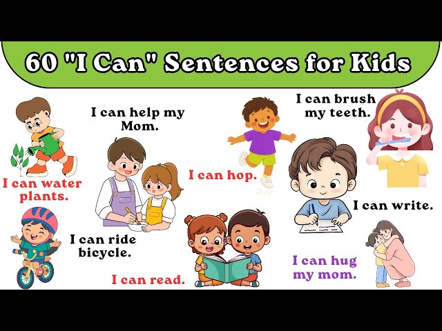 60 I Can Sentences for Kids | Easy English Speaking Practice