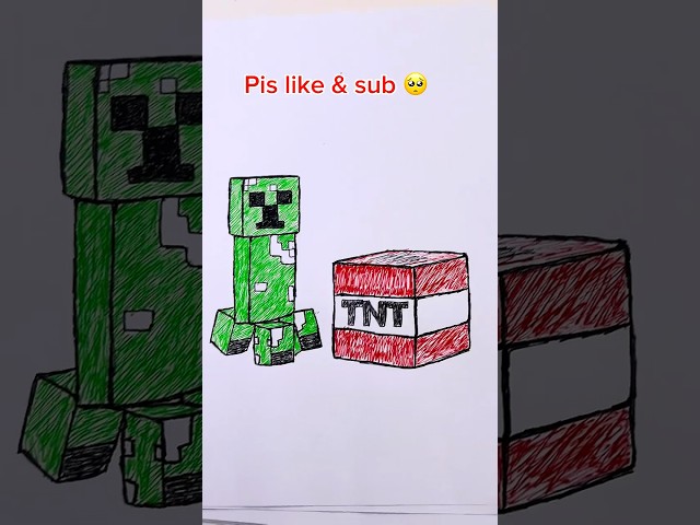 Draw a Minecraft Creeper #minecraft #shorts