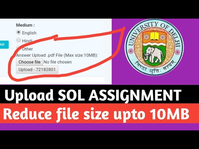 How to upload du Sol assignment PDF 2020 || SOL ASSIGNMENT UPLOAD 2020