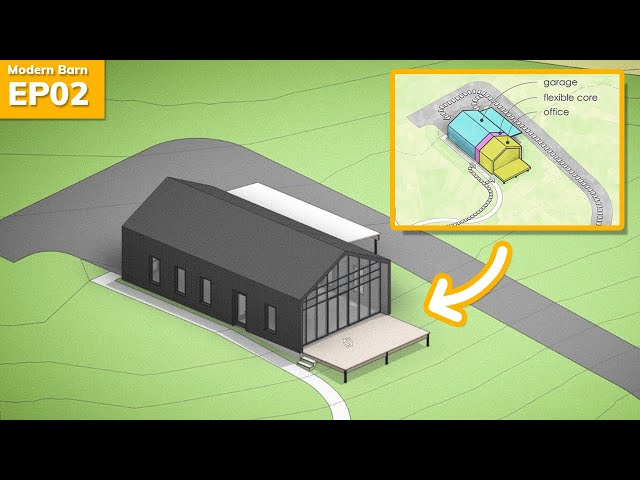 Schematic Design Model in Revit Tutorial - Modern Barn (Episode 02)