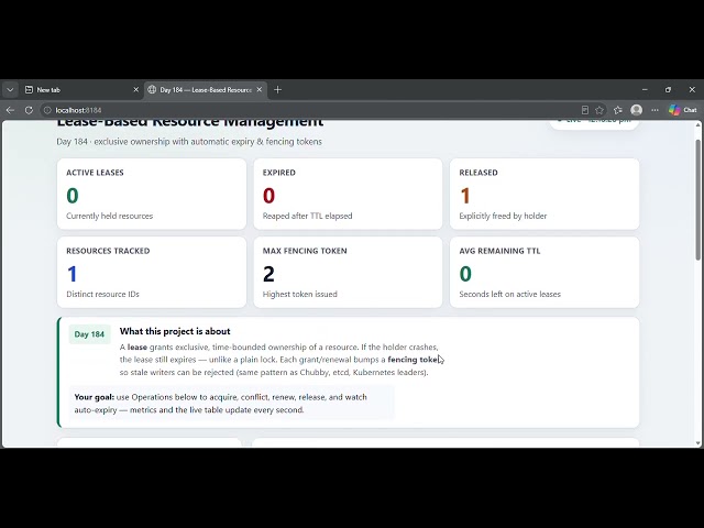 Day 184: Lease-Based Resource Management in Distributed Systems | TTL, Fencing Tokens & Auto-Expiry