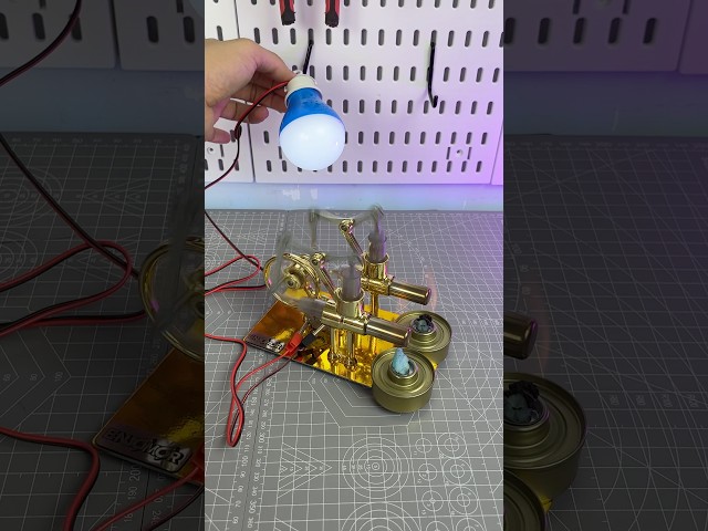 Stirling Engine Test #stirlingengine #diyengine