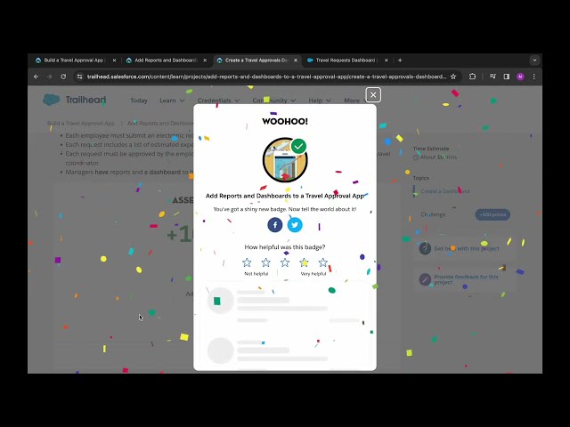 Add Reports and Dashboards to a Travel Approval App | Challenge 1 to 4