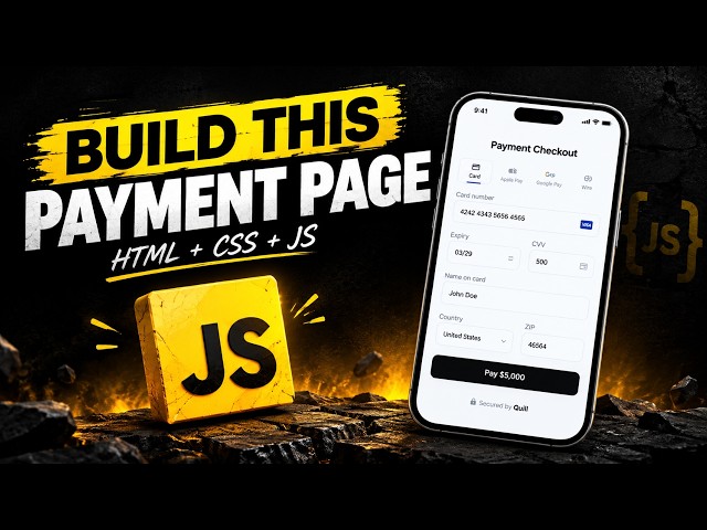 Build a Payment Checkout Form with HTML, CSS & JavaScript (Full Project)