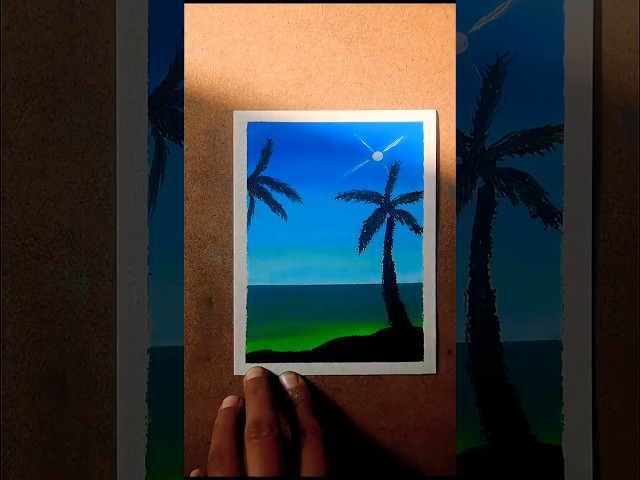 Easy Landscape scenery for beginners #art #oilpastel #shorts