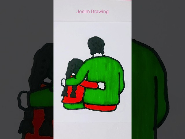 Father and daughter drawing easy #artist #drawing #colors #love #art