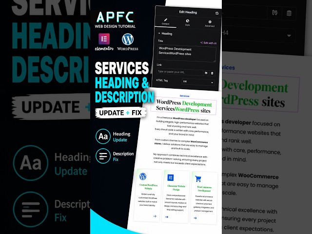 Elementor Services Heading & Description Fix | WordPress #Shorts