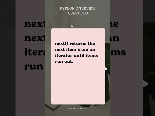 Python Interview Questions and Answers #PythonInterviewQuestions #LearnPython #TechInterviews