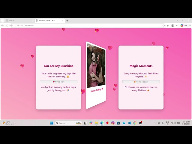 I Made This Romantic Cards Website 💌❤️ | HTML CSS JavaScript | Coding Project..
