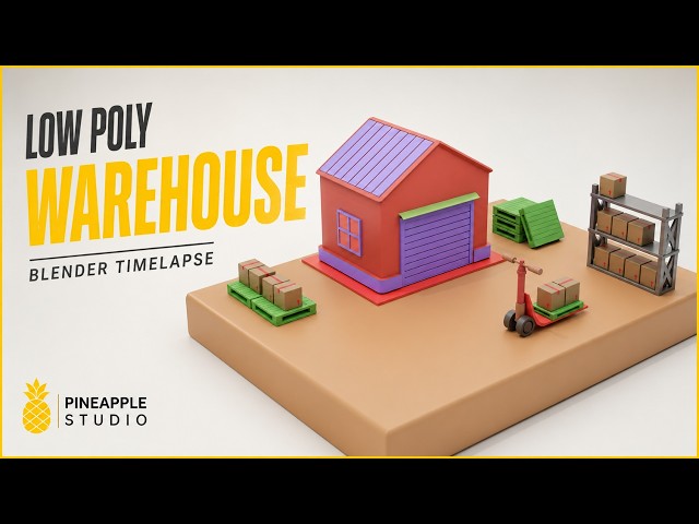 LOW POLY Warehouse in Blender 5.1 | 3D Modelling Timelapse