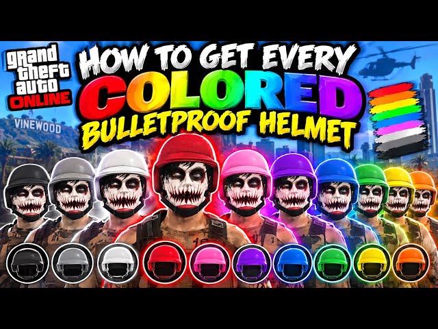 How To Get Every COLORED BULLETPROOF  Helmet In GTA Online After Patch 1.73!