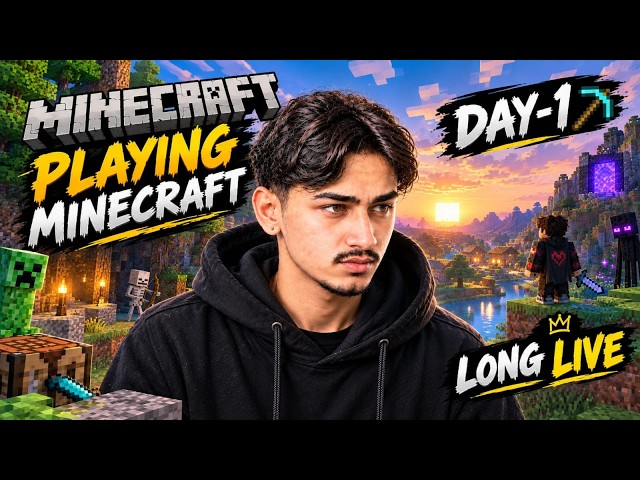 Playing Minecraft as a noob player Day-1