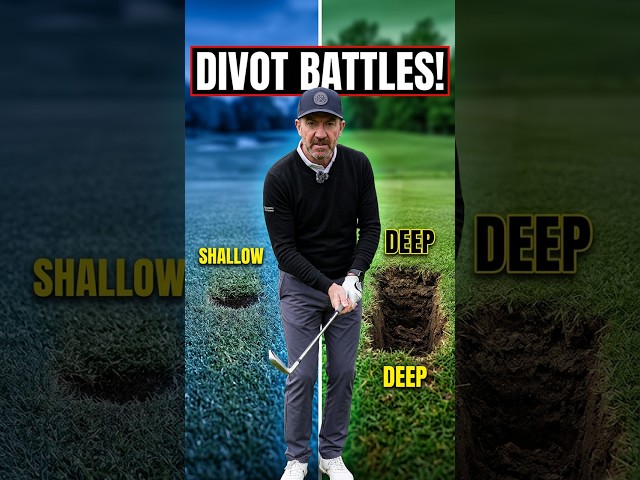 Shallow VS Deep Divot Golf Ball Strike #golf #golftips